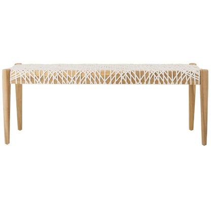 Bandelier Leather Weave Bench