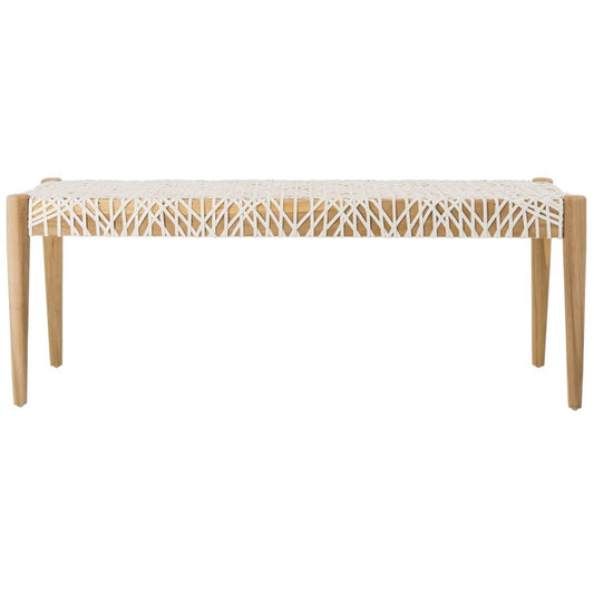 Bandelier Leather Weave Bench