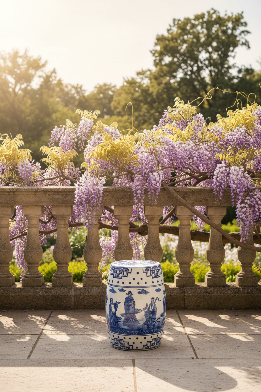 Ocean Jewel Chinoiserie Garden Stool - Outdoor Lifestyle