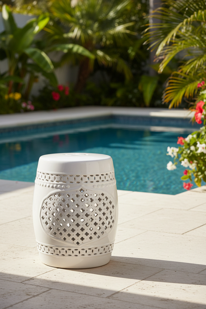 Quatrefoil Garden Stool - Outdoor Lifestyle