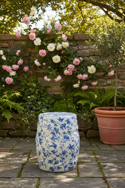 Blue Birds Garden Stool - Outdoor Lifestyle