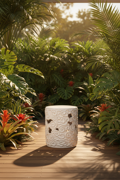 White Cloud Garden Stool - Outdoor Lifestyle