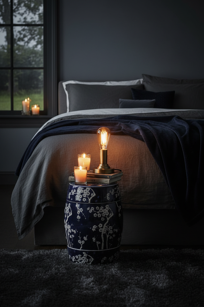 Midnight Kiss Garden Stool - Indoor Lifestyle