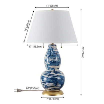 COLOR SWIRLS GLASS TABLE LAMP-SET(2)