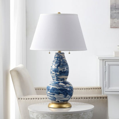 COLOR SWIRLS GLASS TABLE LAMP-SET(2)