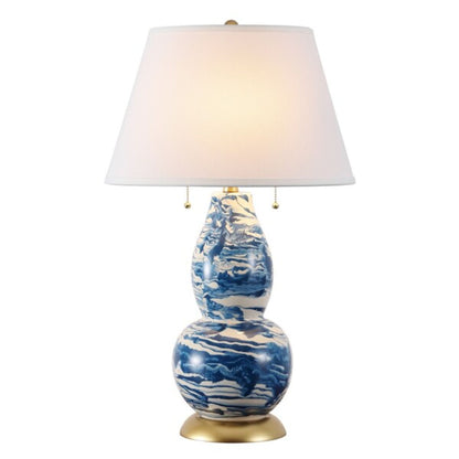 COLOR SWIRLS GLASS TABLE LAMP-SET(2)