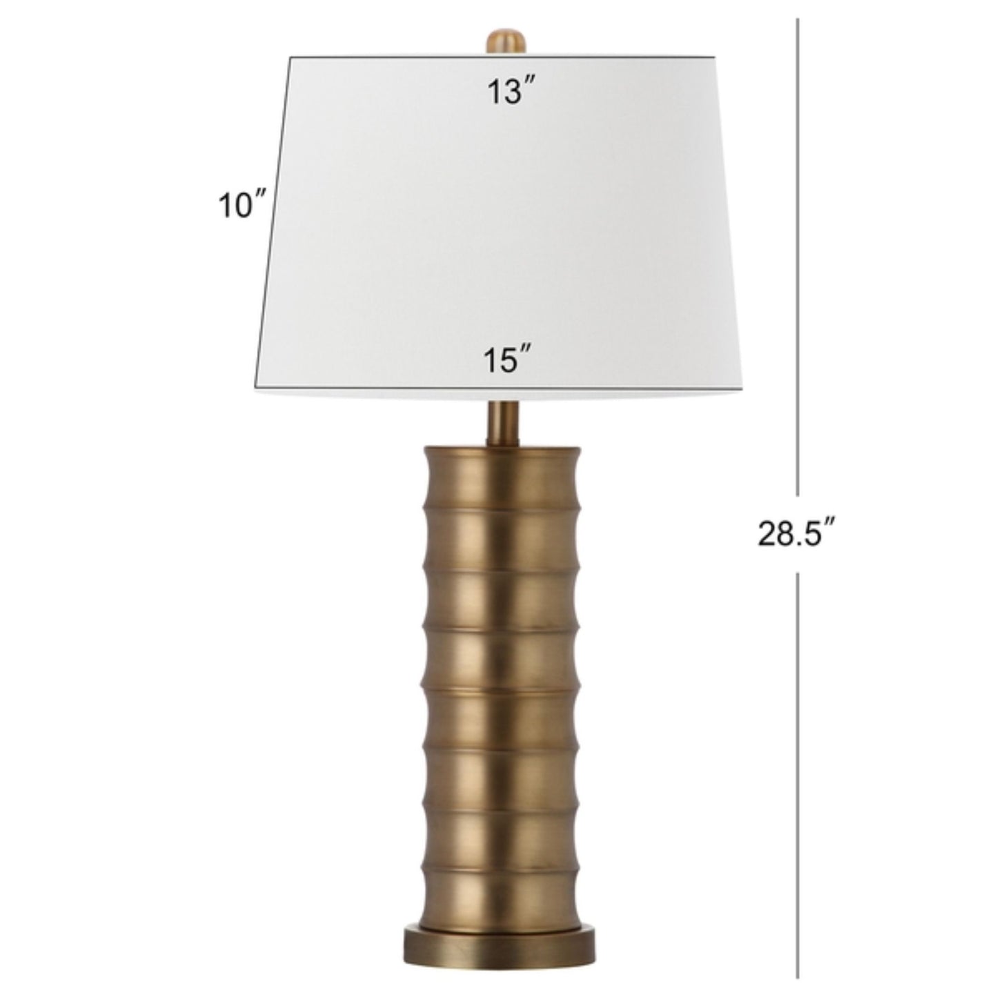 SET OF 2 LINUS BRASS COLUMN TABLE LAMPS