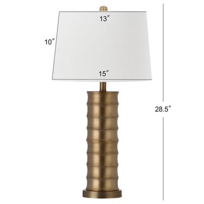 SET OF 2 LINUS BRASS COLUMN TABLE LAMPS