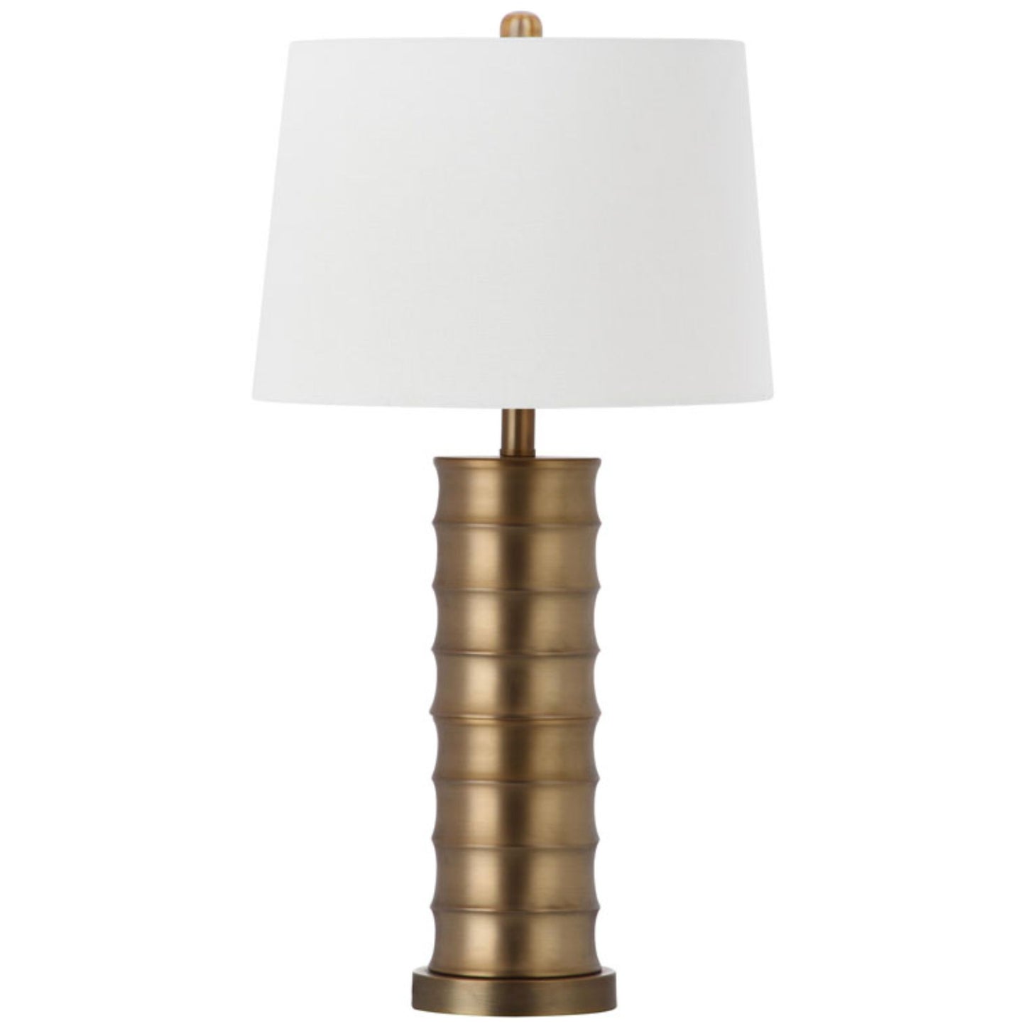 SET OF 2 LINUS BRASS COLUMN TABLE LAMPS