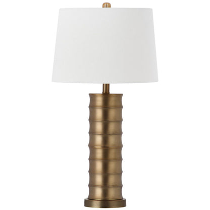 SET OF 2 LINUS BRASS COLUMN TABLE LAMPS