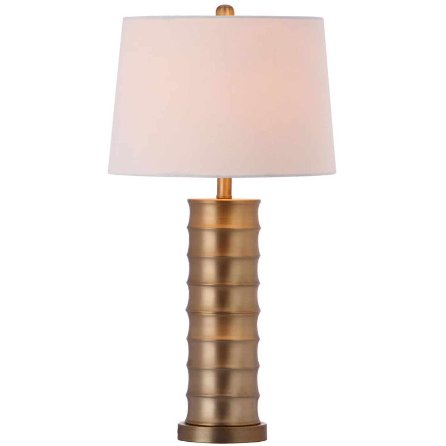 SET OF 2 LINUS BRASS COLUMN TABLE LAMPS