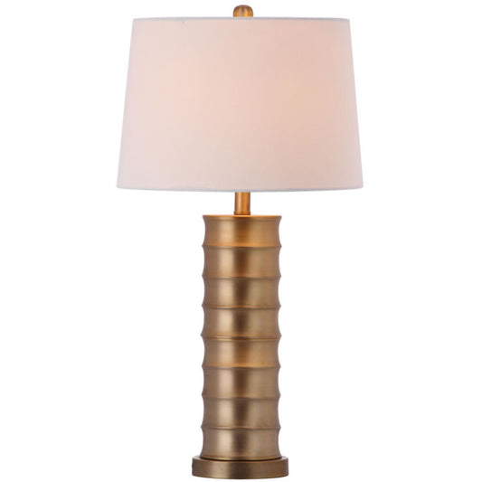 SET OF 2 LINUS BRASS COLUMN TABLE LAMPS