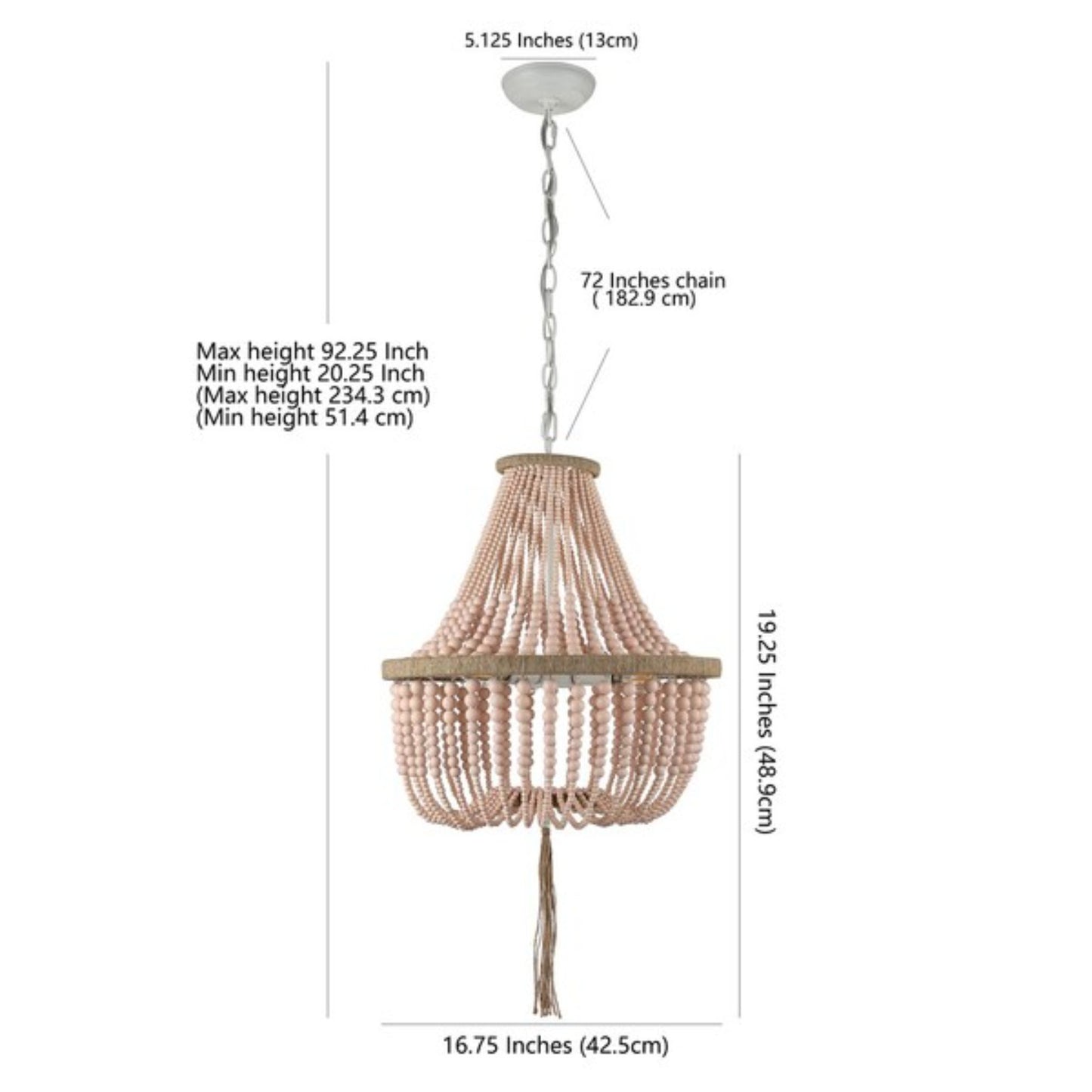 LUSH KRISTI 3 LIGHT BEADED PENDANT