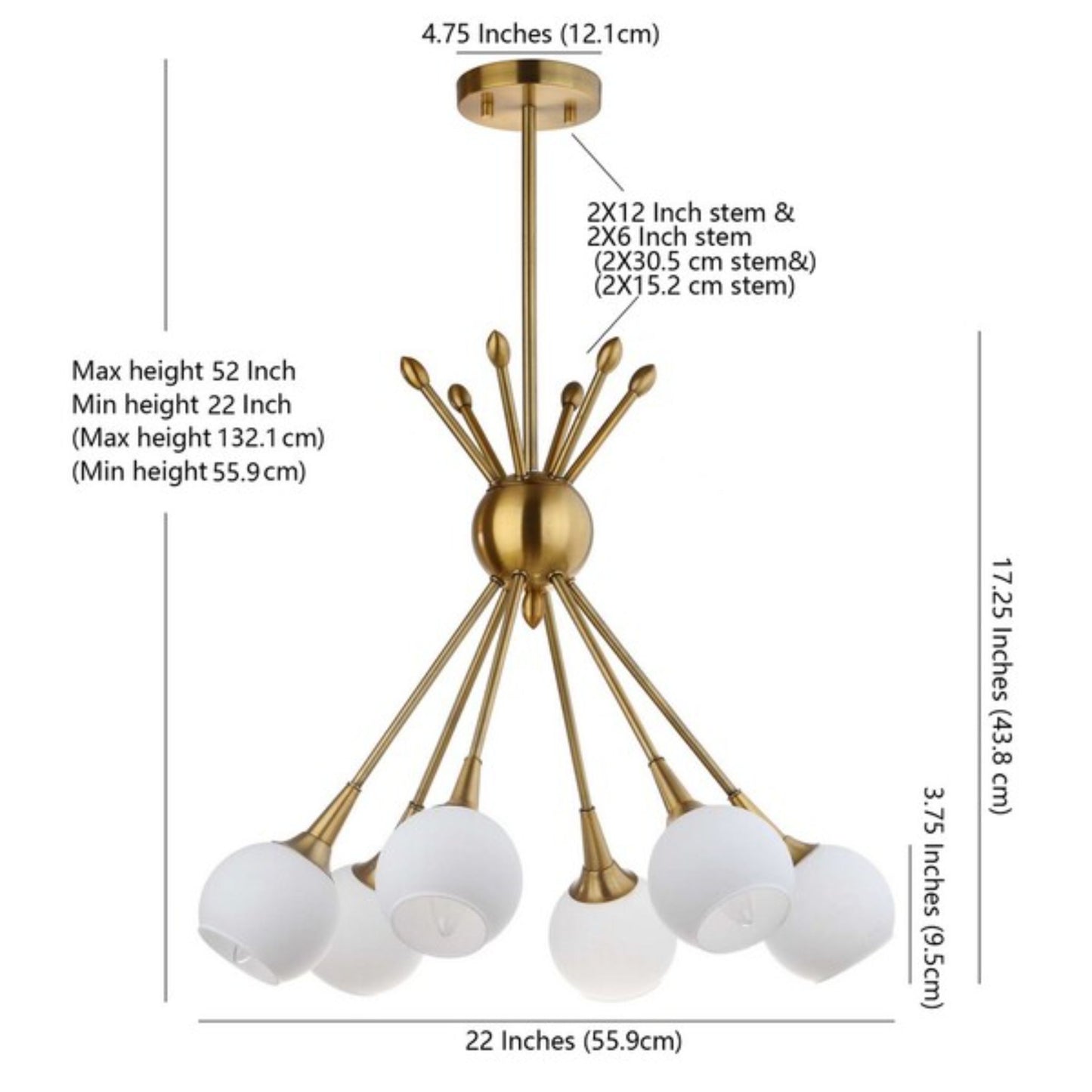 JUSTINE 6 LIGHT 22-INCH DIA ADJUSTABLE PENDANT