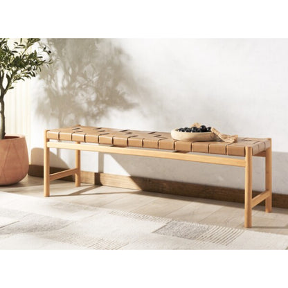 Devnie Woven Leather Bench