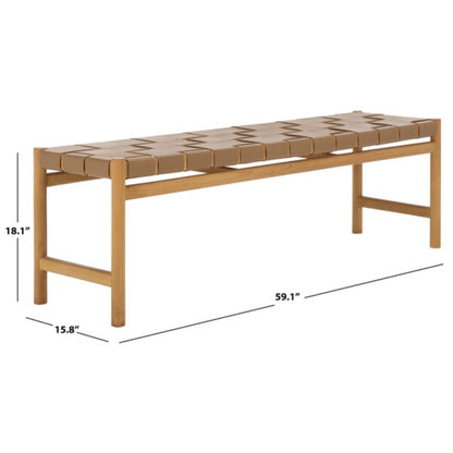 Devnie Woven Leather Bench