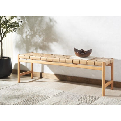 Devnie Woven Leather Bench