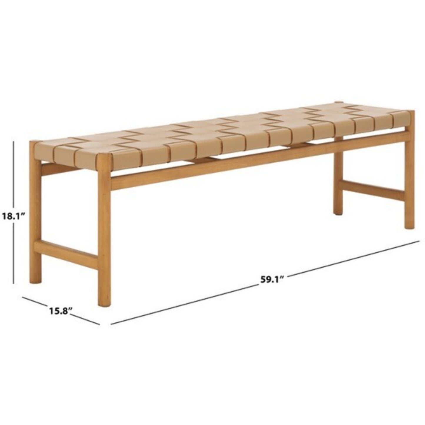 Devnie Woven Leather Bench