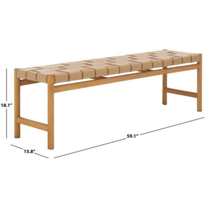 Devnie Woven Leather Bench