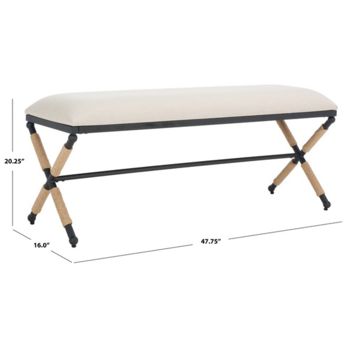 Carmelo Hemp Wrapped Bench