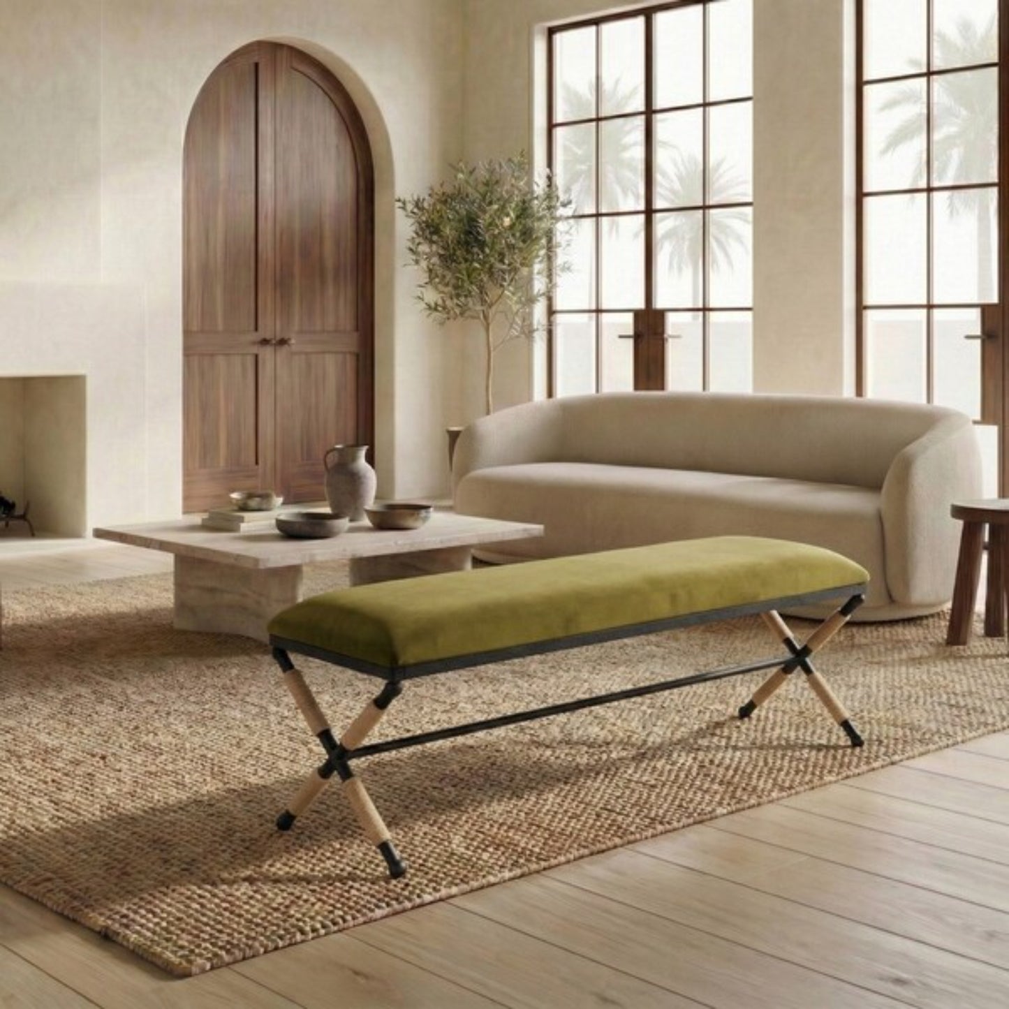 Carmelo Hemp Wrapped Bench