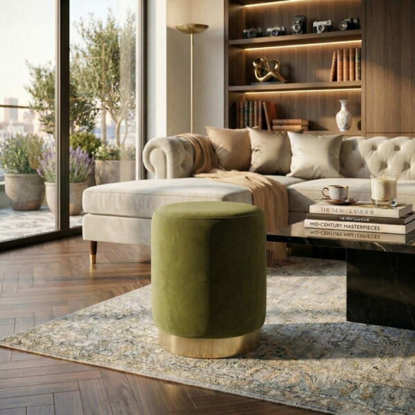 Elsworth Velvet Ottoman