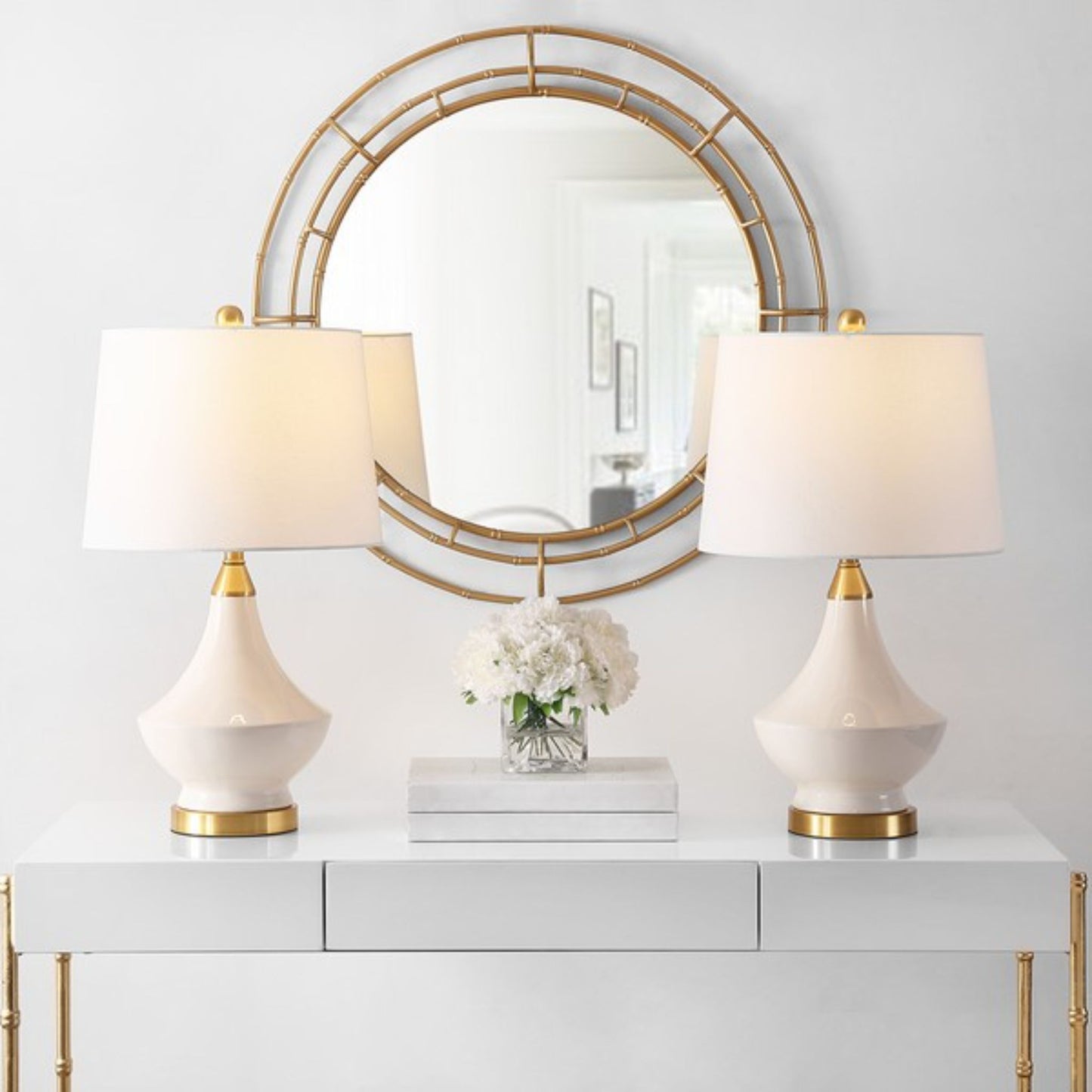 SET of 2 MARLOWE GLASS TABLE LAMP