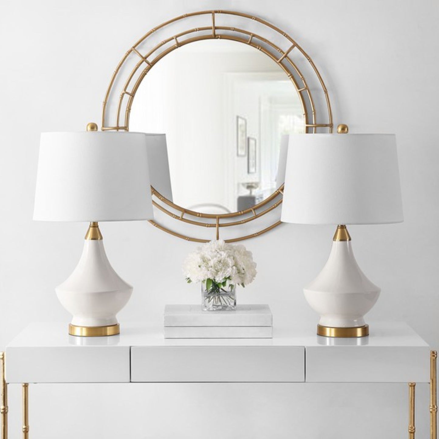 SET of 2 MARLOWE GLASS TABLE LAMP